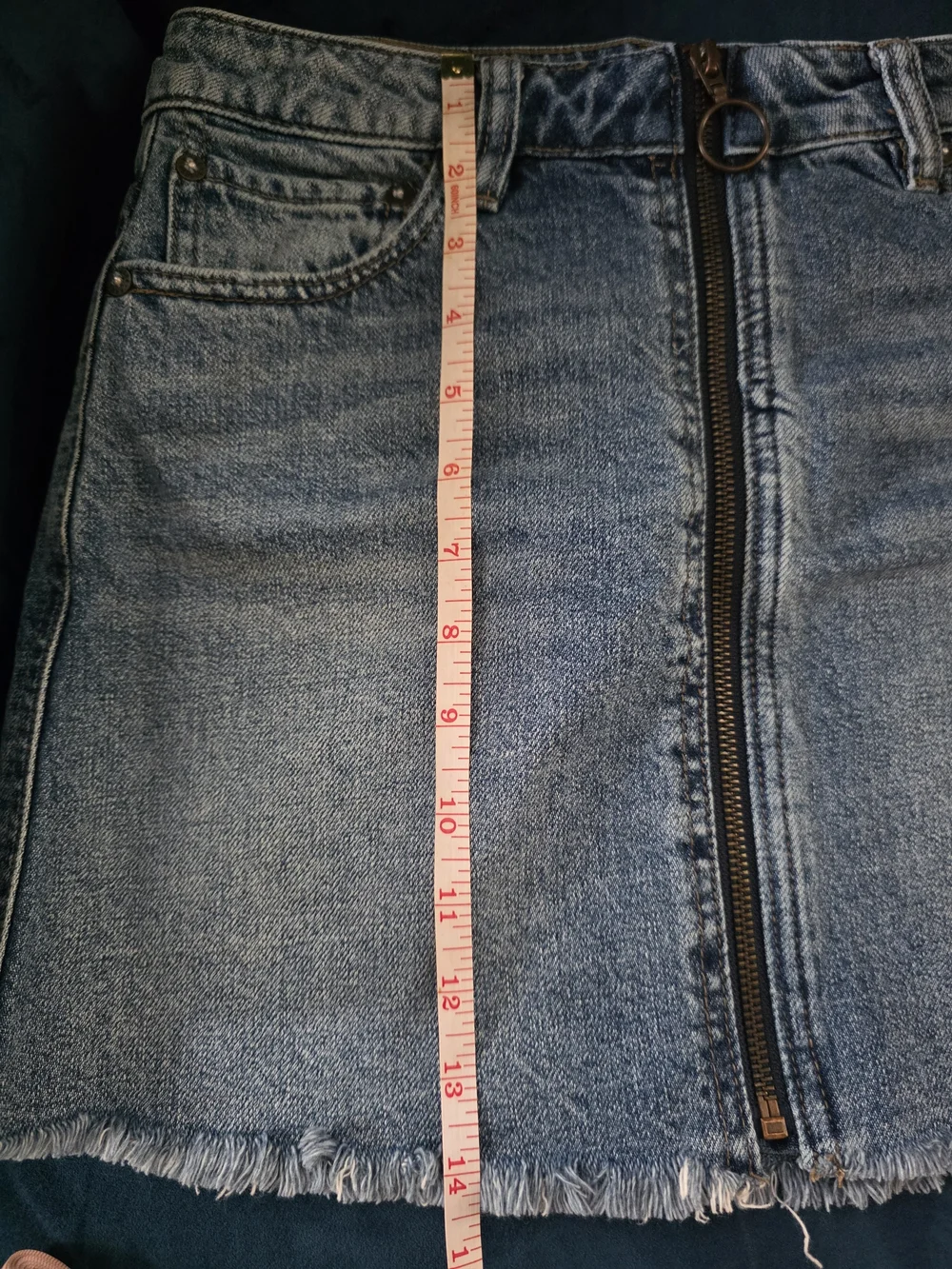 We The Free Light Blue Denim Zip-Front Mini Skirt Size 25 - Picture 6 of 6